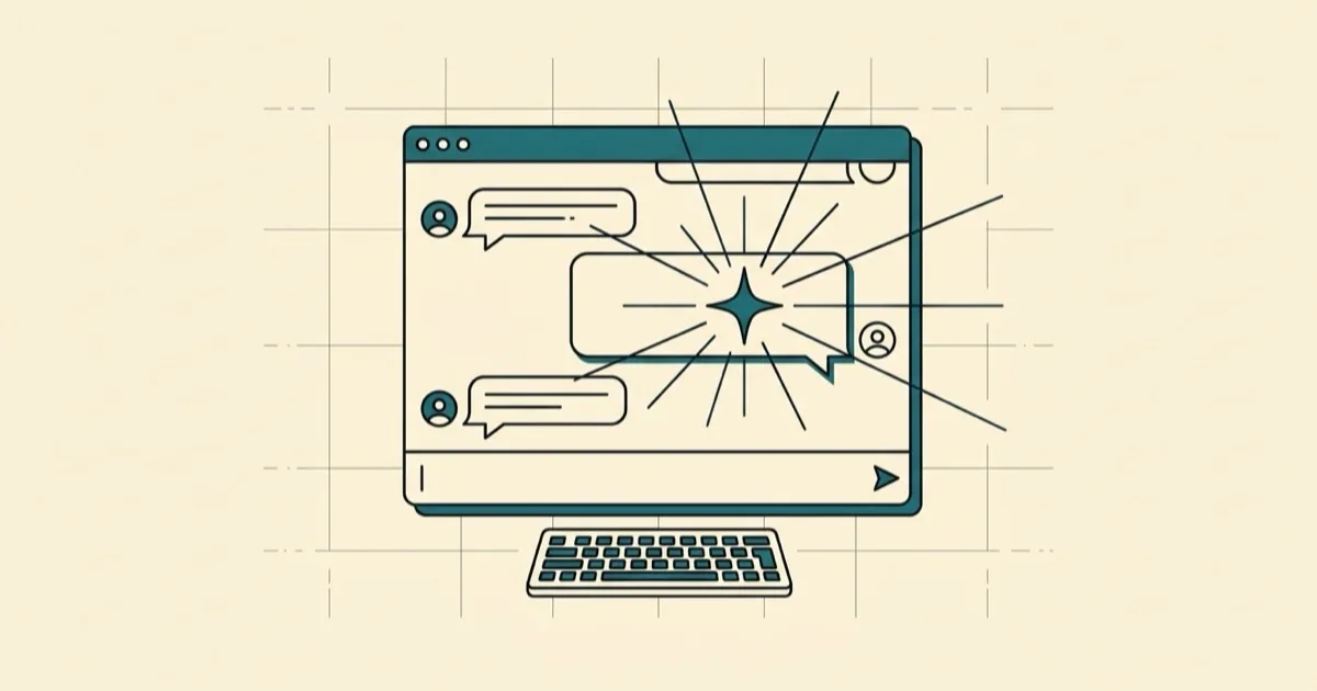 Interfaz de chat con IA sobre red neuronal luminosa turquesa en fondo oscuro